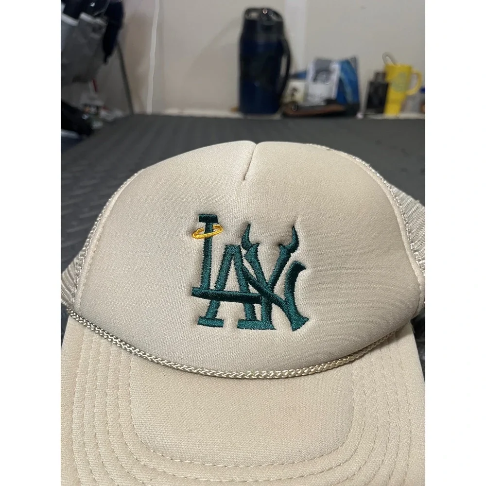 Lost Love NYC Brown Los Angeles LA Dodgers NY Yankees Trucker Hat Cap Skatewear